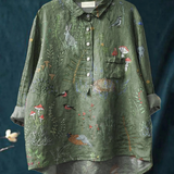 Diana | Blusa Feminina Descontraída com Motivo de Floresta e Animais