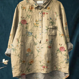 Sara | T-shirt Feminina Descontraída em Estilo Vintage com Padrão Floral
