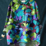 Francisca | Blusa Feminina Descontraída com Estampado Artístico de Floresta