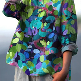 Francisca | Blusa Feminina Descontraída com Estampado Artístico de Floresta