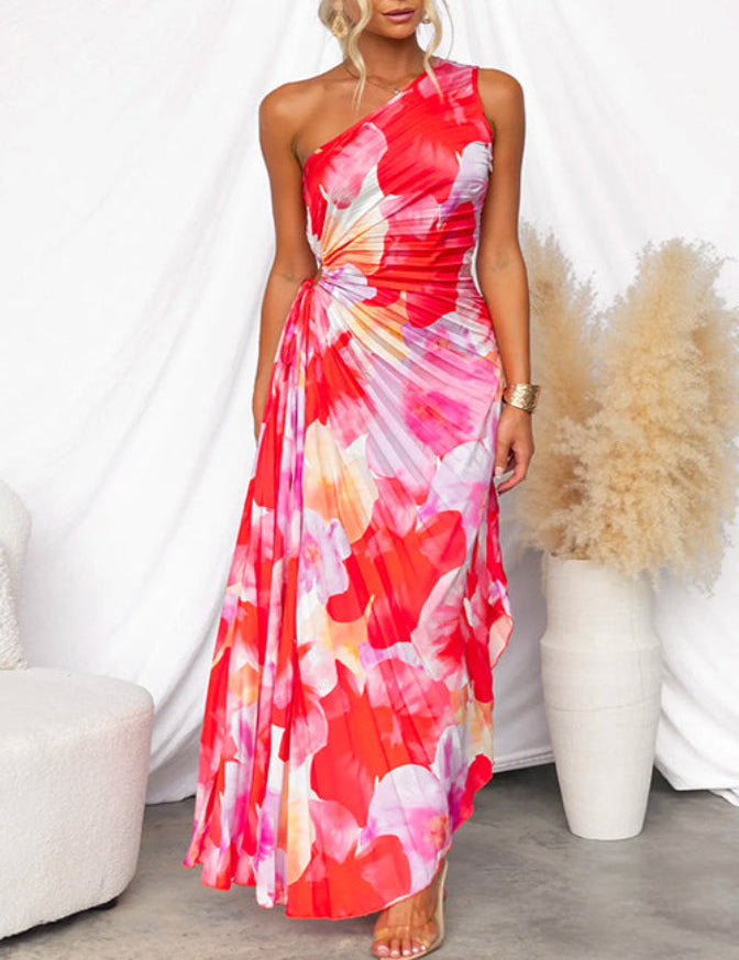 Joana | Vestido Plissado de Um Ombro