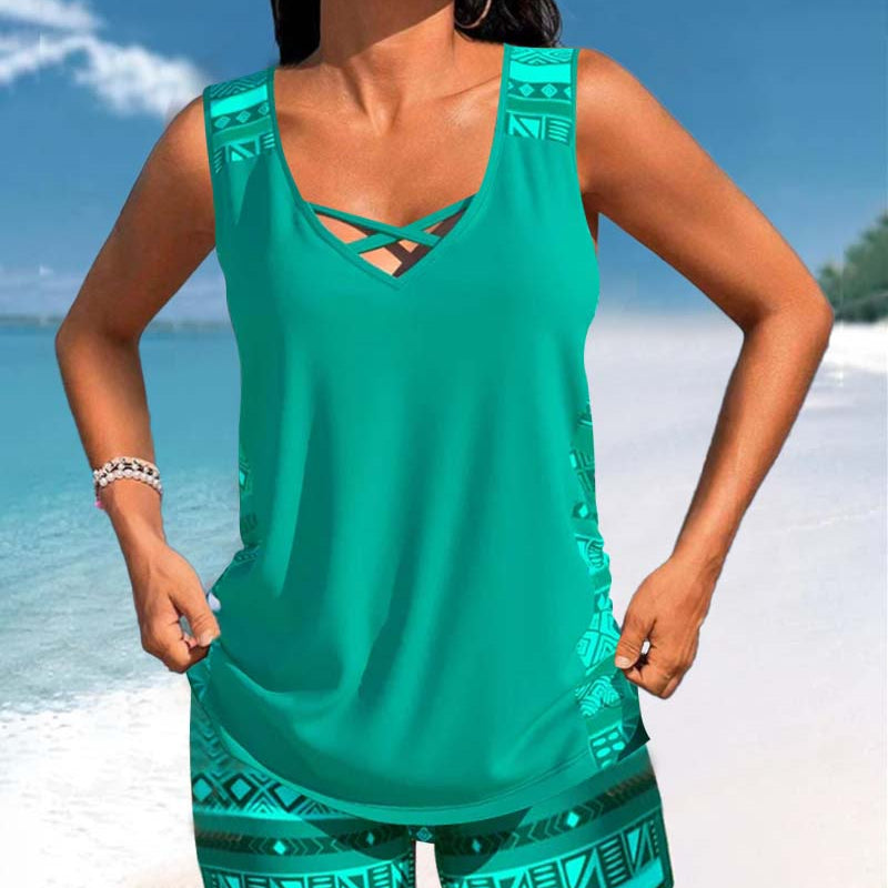 Márcia - Tankini com estampado geométrico
