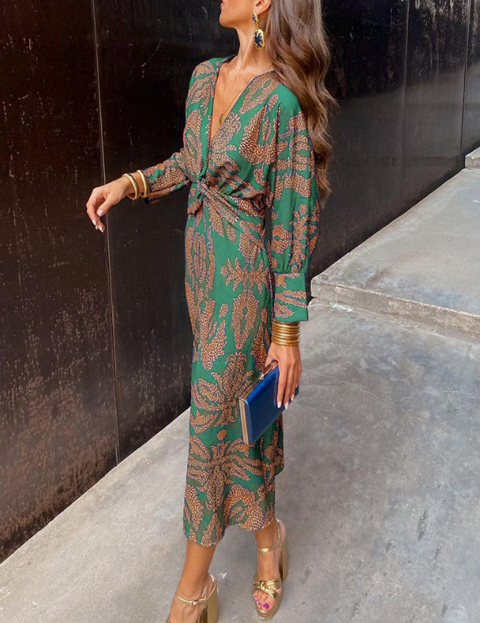 Celina | Vestido Midi Elegância Floral