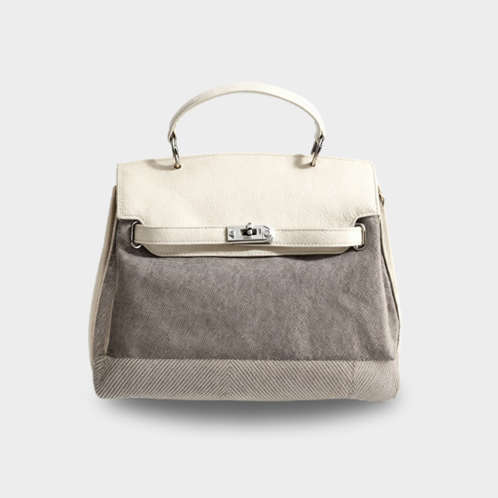 Emilia - Bolsa de lona em pele de vaca