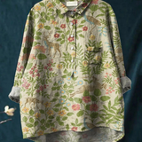 Rita | T-shirt Descontraída com Estampado Floral e Animal Vintage