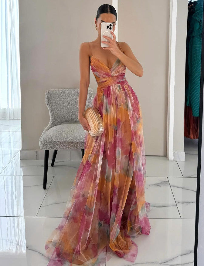 Gisele | Maxi Vestido Encantador com Padrão Floral