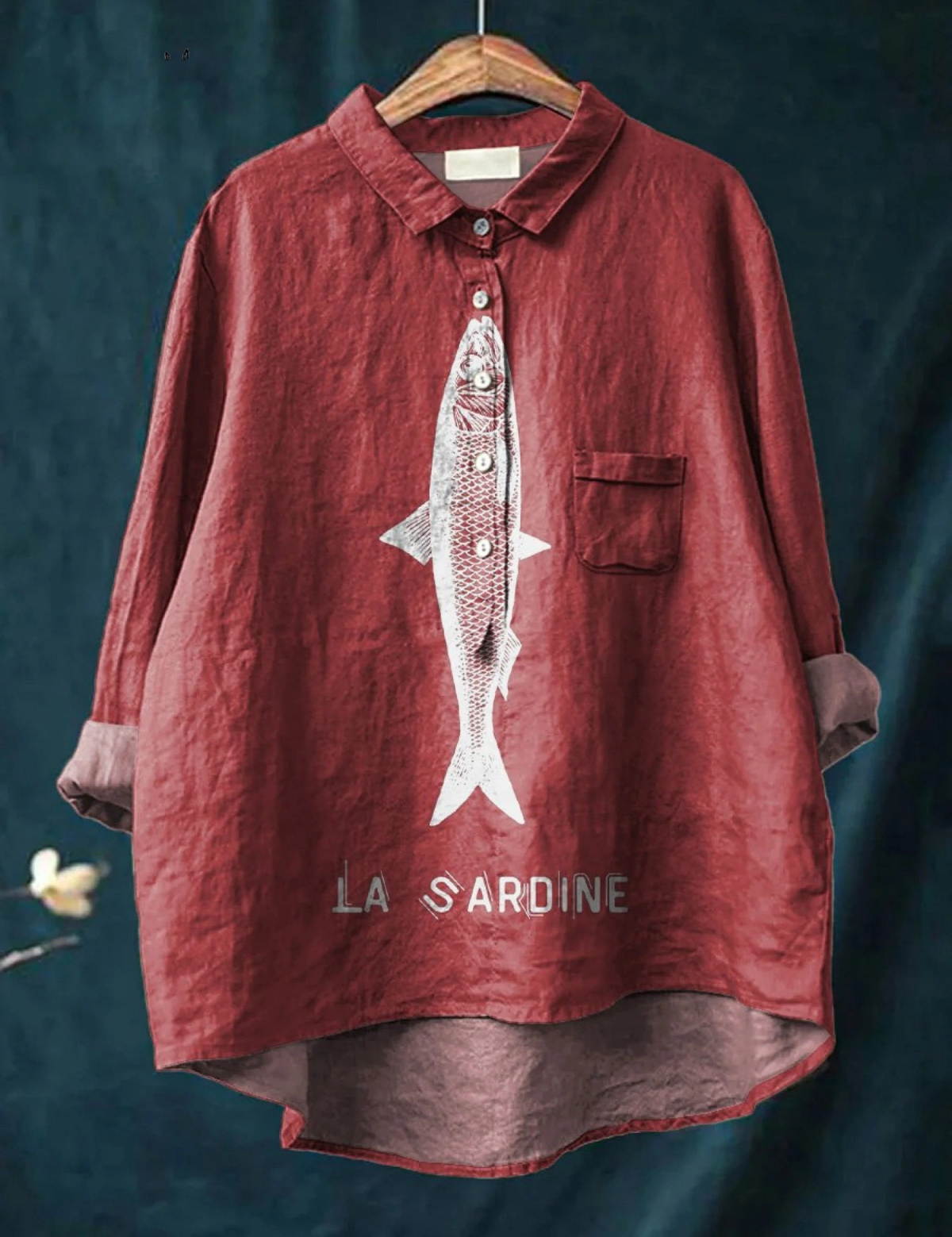 Raquel | T-shirt Descontraída com Estampado de Sardinhas