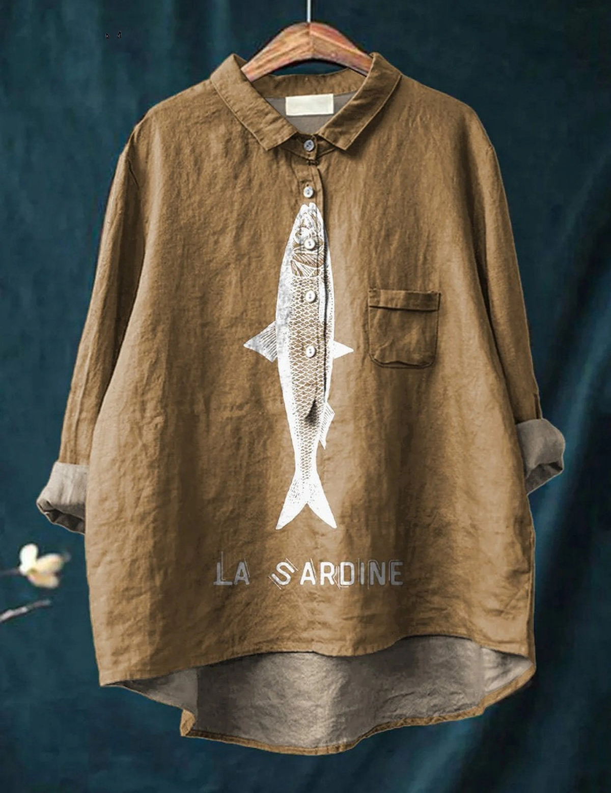Raquel | T-shirt Descontraída com Estampado de Sardinhas