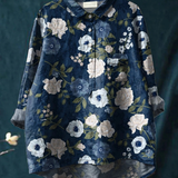 Flávia | Blusa Descontraída com Estampado Floral Artístico
