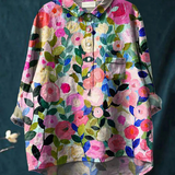 Vera | Blusa Feminina Descontraída com Estampado Floral de Primavera Colorido