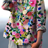 Vera | Blusa Feminina Descontraída com Estampado Floral de Primavera Colorido