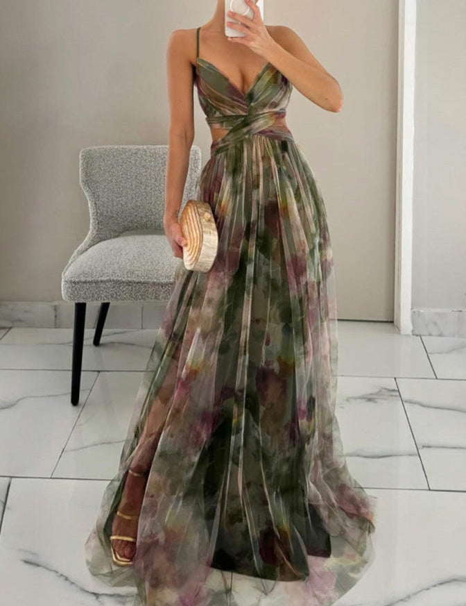Gisele | Maxi Vestido Encantador com Padrão Floral
