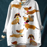 Sofia | T-shirt Descontraída com Arte de Cão