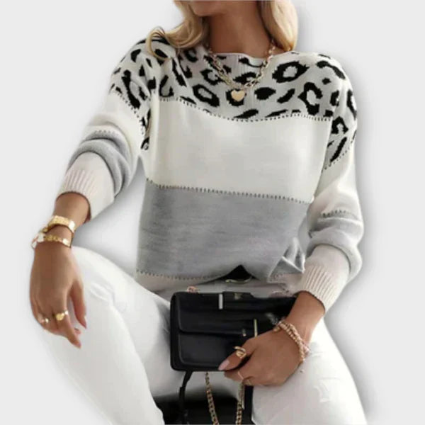 Sandra - Suéter Padrão de Leopardo