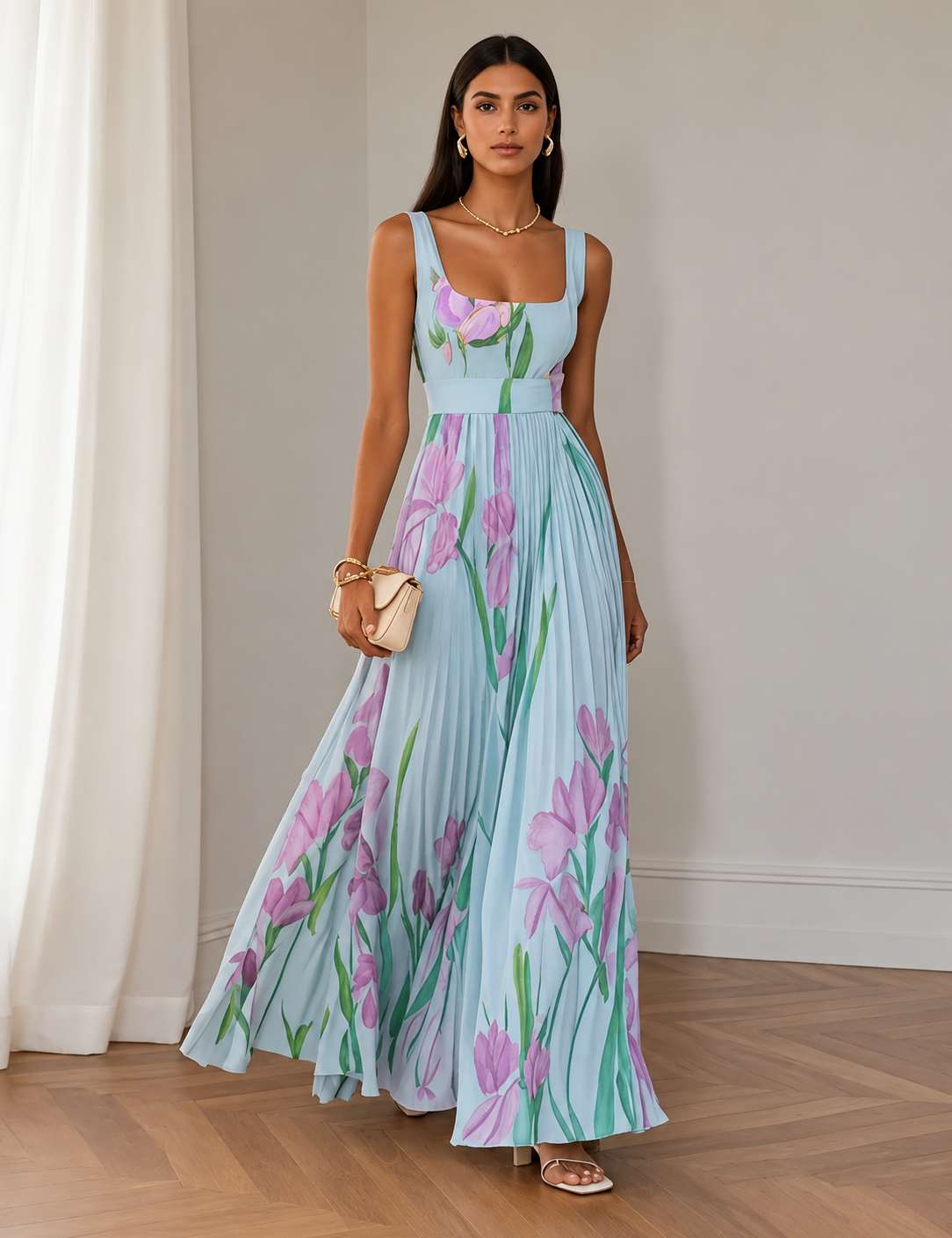 Otília | Maxi Vestido Floral em Linha A