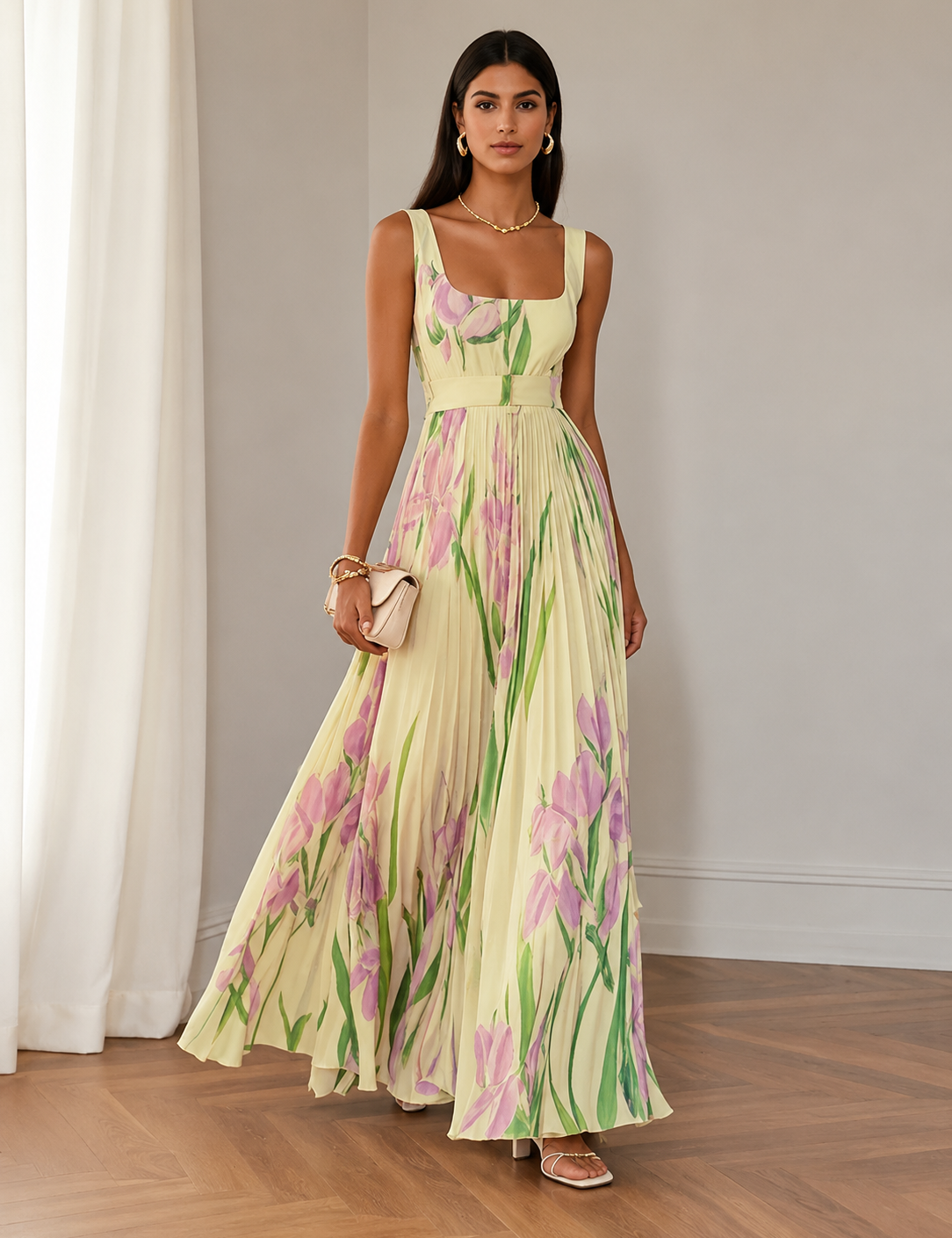 Otília | Maxi Vestido Floral em Linha A