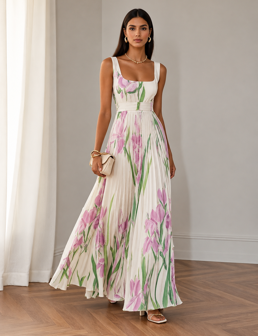Otília | Maxi Vestido Floral em Linha A