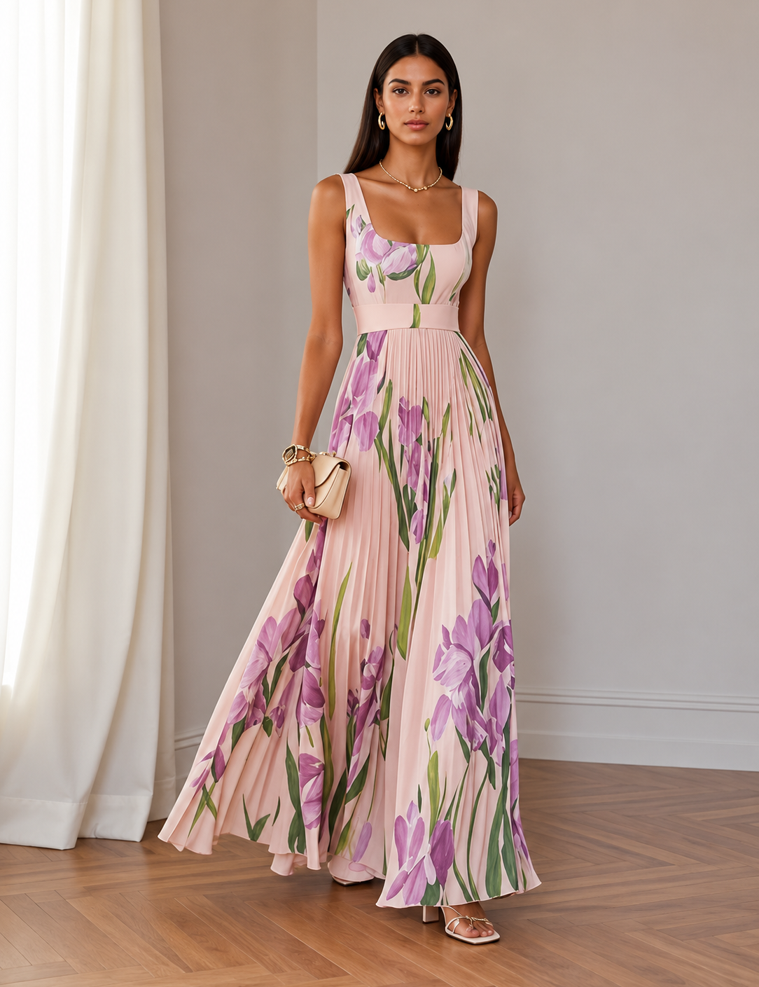Otília | Maxi Vestido Floral em Linha A