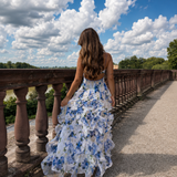 Úrsula | Vestido Midi Floral com Folhos