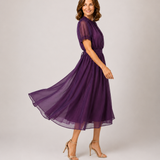 Francisca | Maxi Vestido com Decote em Gota e Renda de Chiffon