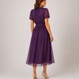 Francisca | Maxi Vestido com Decote em Gota e Renda de Chiffon