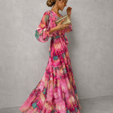 Ana | Vestido Cruzado com Padrão Floral