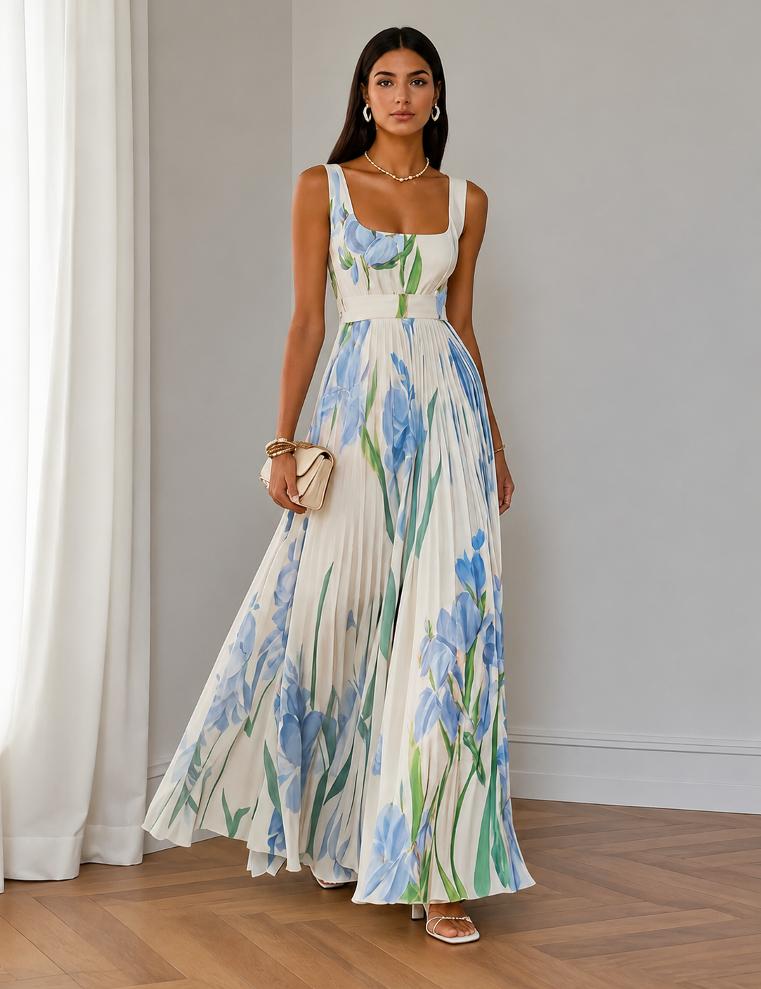 Otília | Maxi Vestido Floral em Linha A