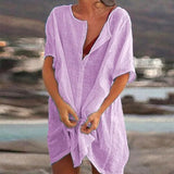 Ágata - Vestido casual em linho e algodão