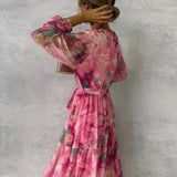 Ana | Vestido Cruzado com Padrão Floral