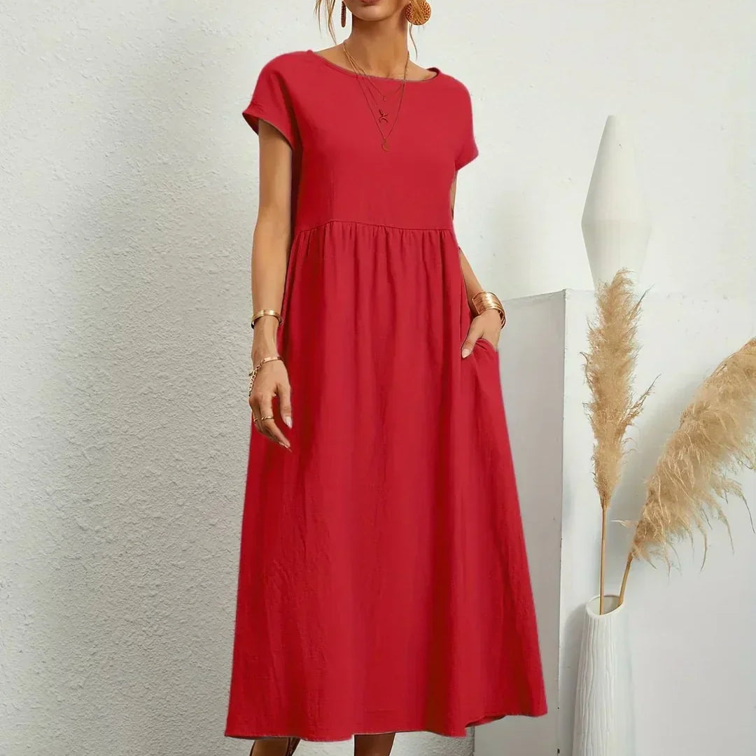 Gabriela - Vestido Elegante Midi Fluído Intemporal