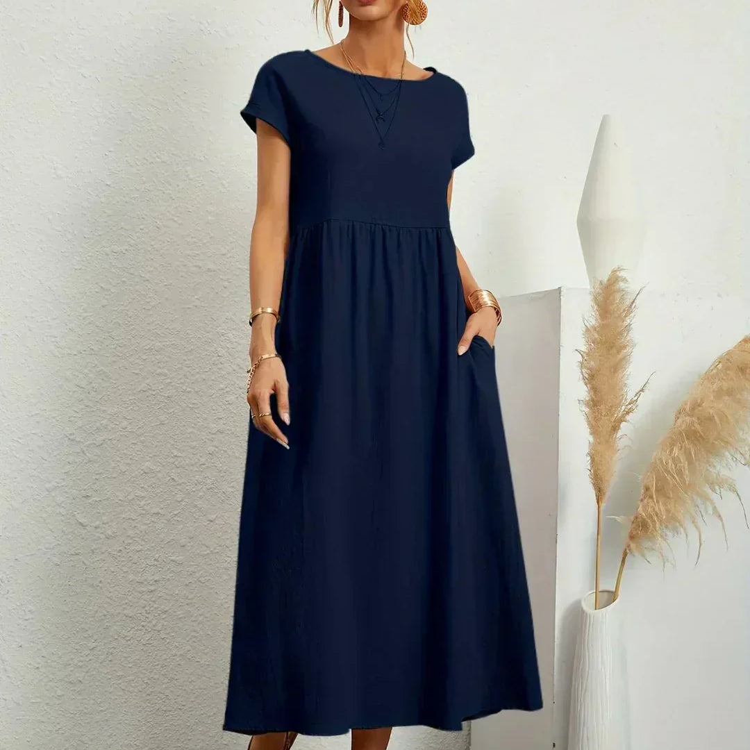 Gabriela - Vestido Elegante Midi Fluído Intemporal