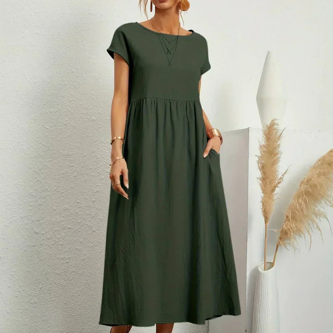 Gabriela - Vestido Elegante Midi Fluído Intemporal