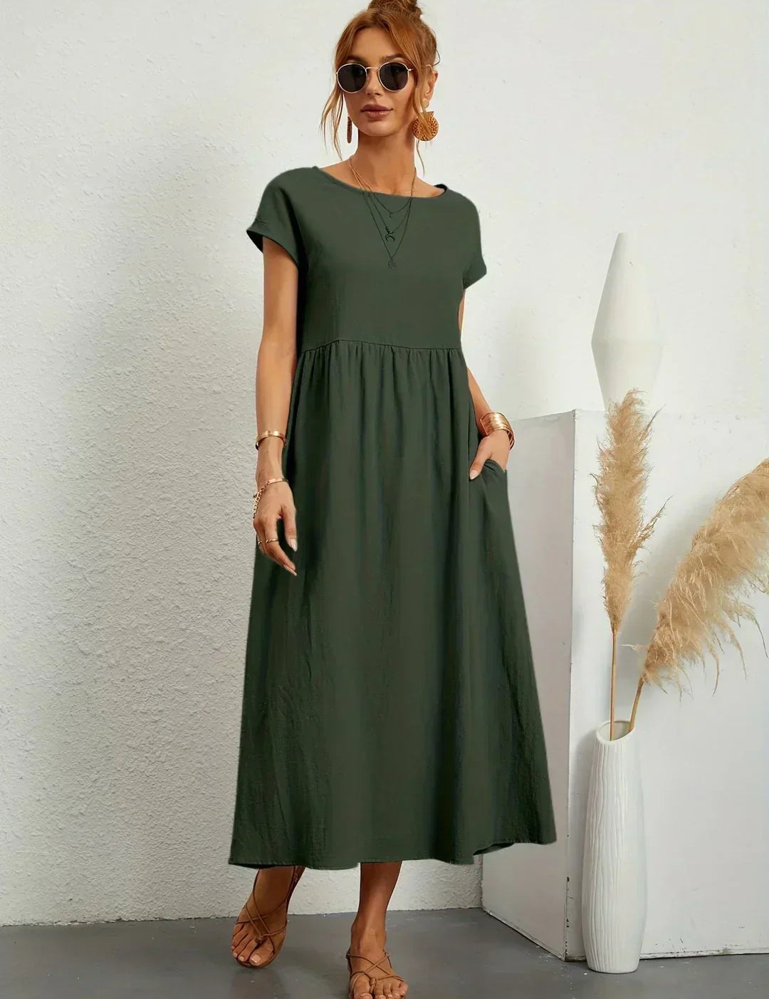 Gabriela - Vestido Elegante Midi Fluído Intemporal