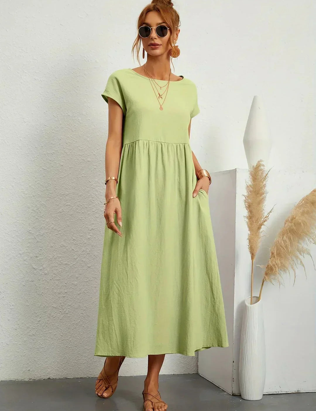 Gabriela - Vestido Elegante Midi Fluído Intemporal