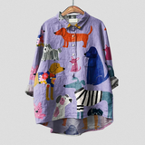 Elisa | T-shirt Descontraída com Estampado de Cão