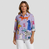 Elisa | T-shirt Descontraída com Estampado de Cão