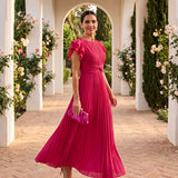 Serafina | Maxi Vestido Plissado Elegante com Cintura Enlaçada