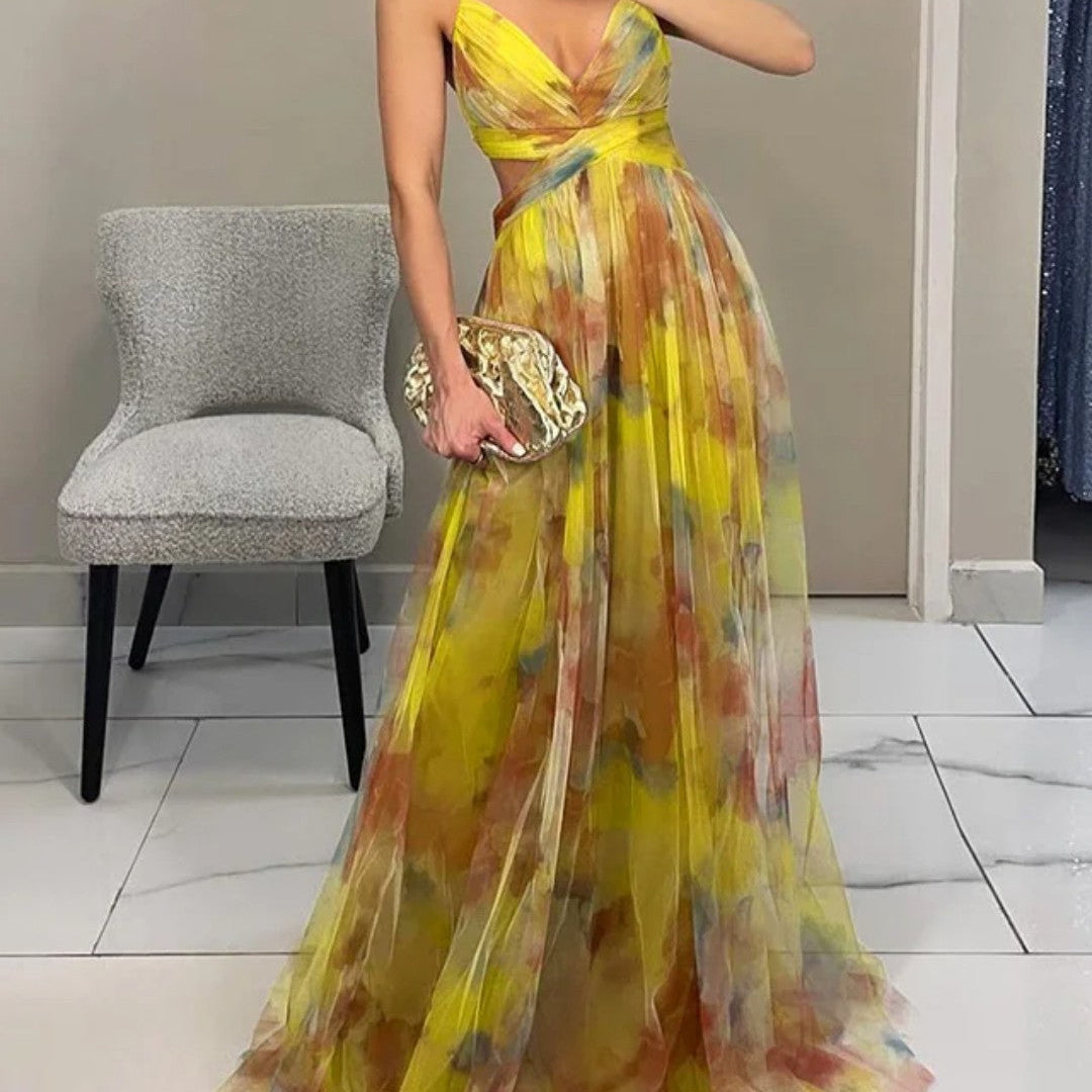 Giselle - Deslumbrante vestido com padrão floral
