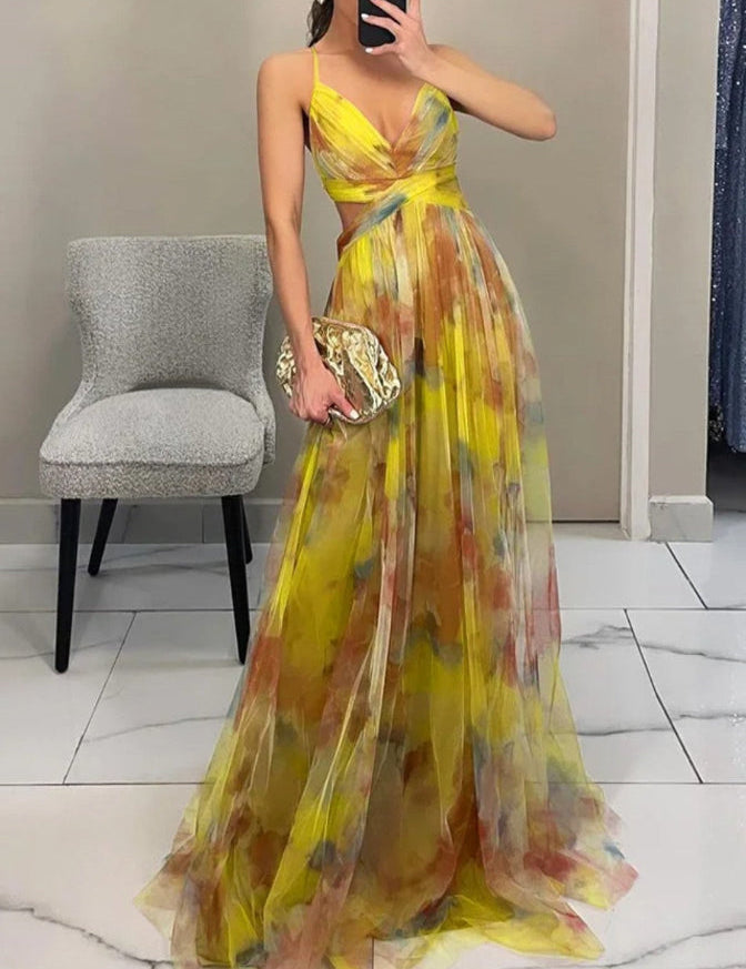 Gisele | Maxi Vestido Encantador com Padrão Floral