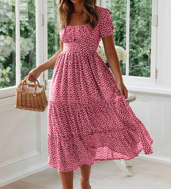 Alda | Vestido midi com padrão floral