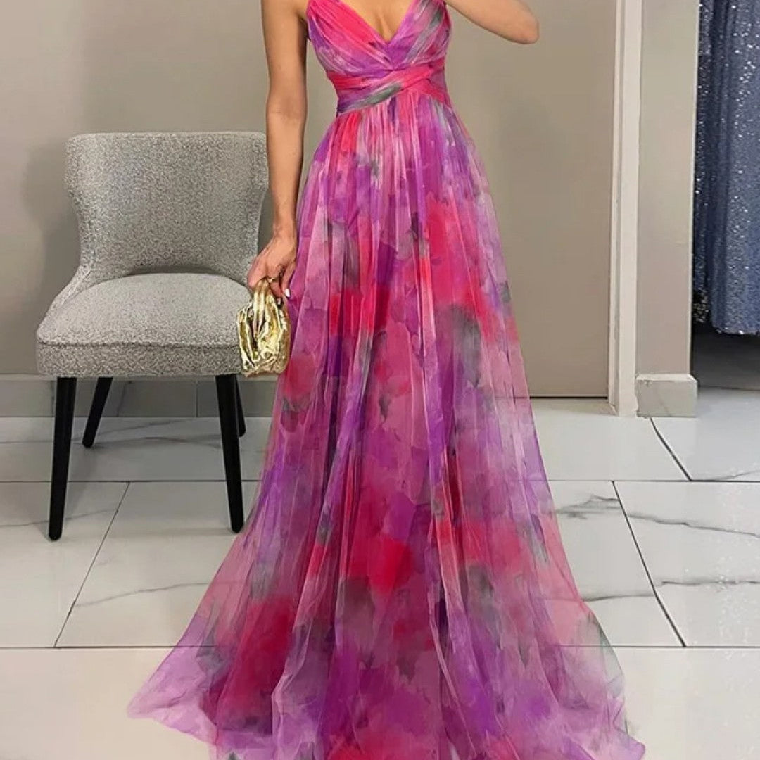 Giselle - Deslumbrante vestido com padrão floral