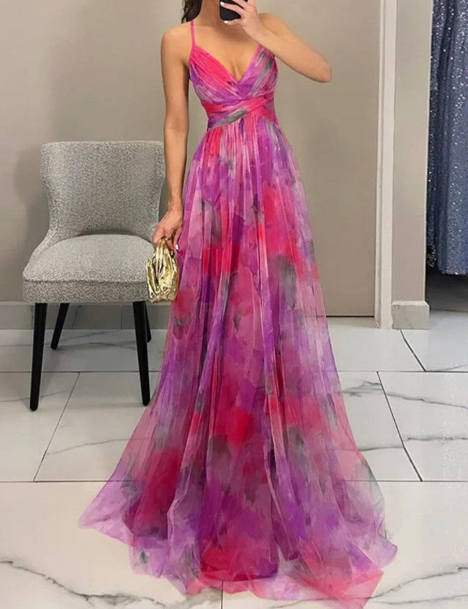 Gisele | Maxi Vestido Encantador com Padrão Floral
