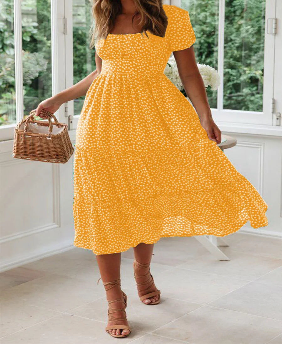 Alda | Vestido midi com padrão floral