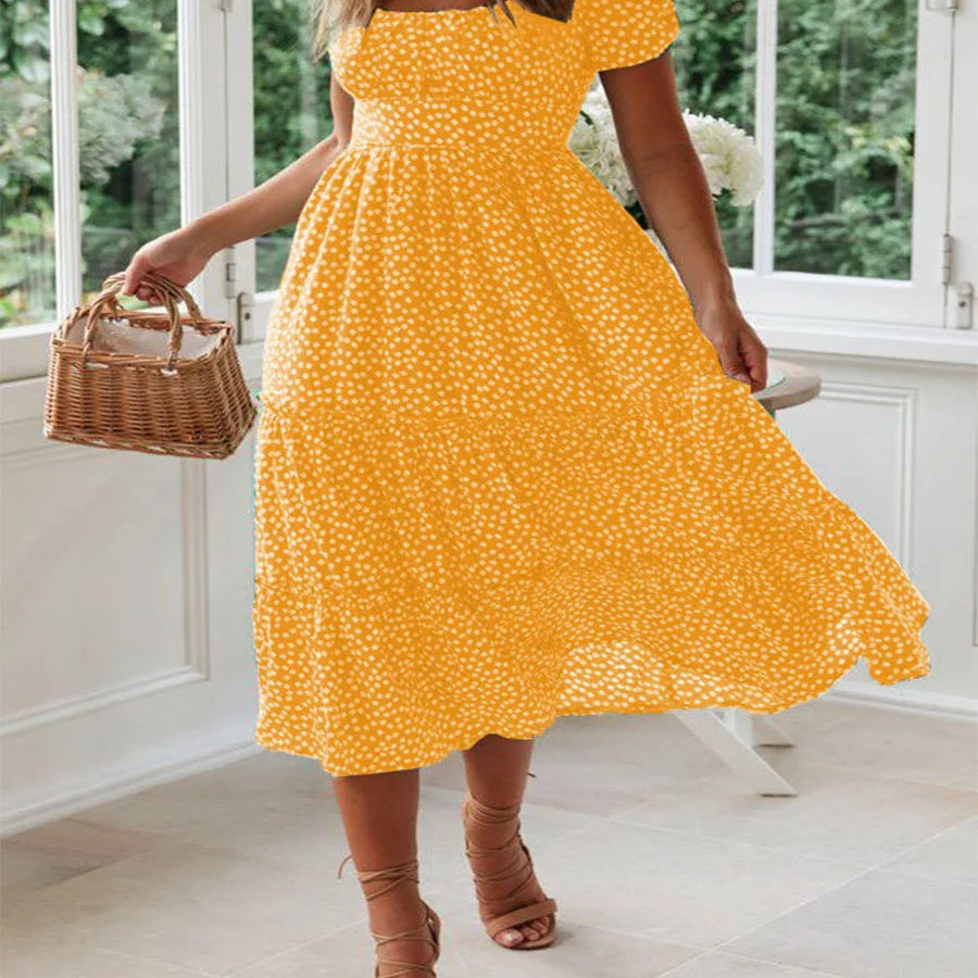 Alda | Vestido midi com padrão floral