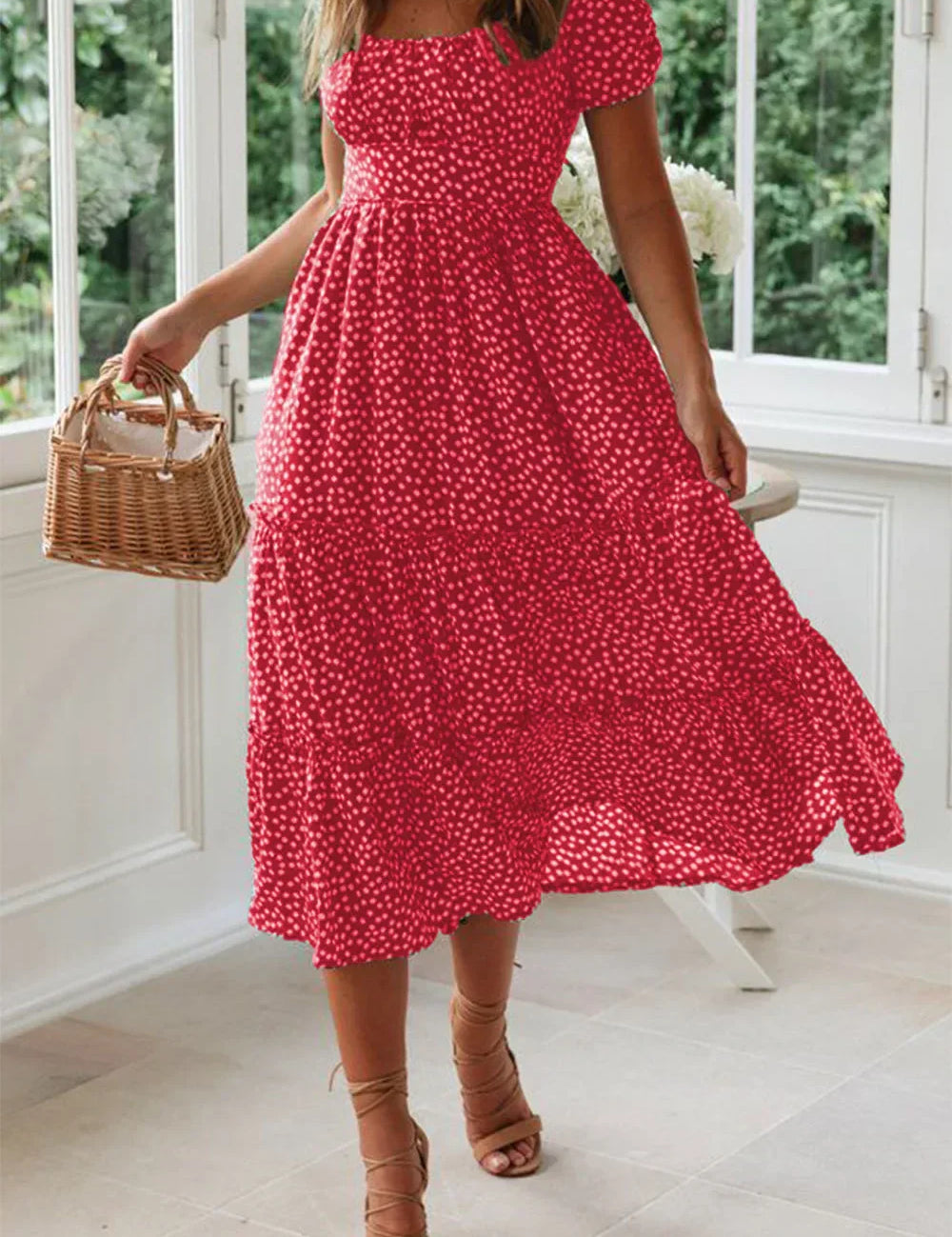 Alda | Vestido midi com padrão floral