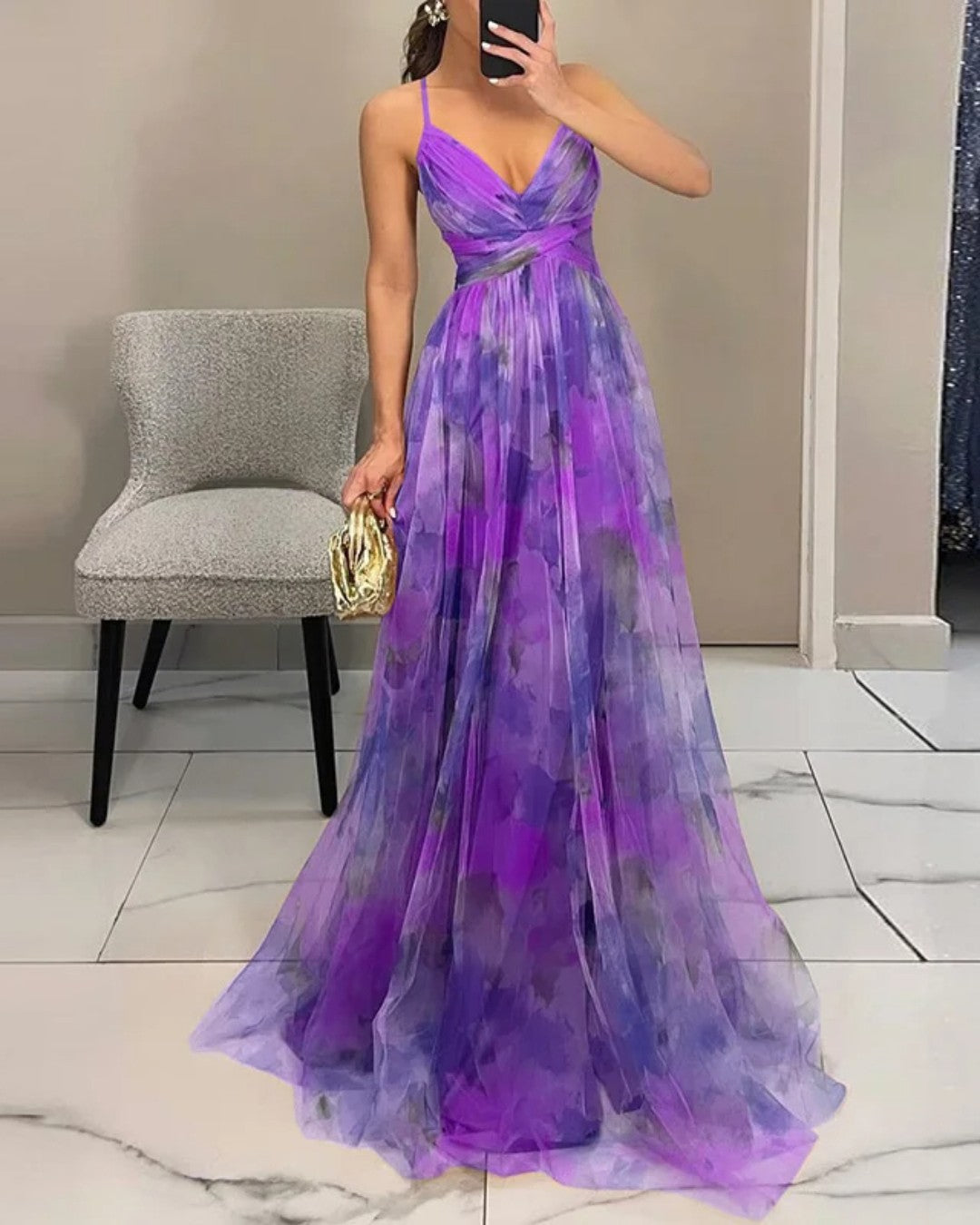 Giselle - Deslumbrante vestido com padrão floral