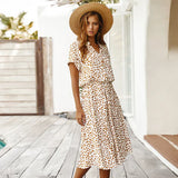 Emilia | Vestido Vintage com Padrão Floral e Mangas curtas