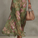 Lívia | Maxi Vestido Floral Elegante com Decote Halter