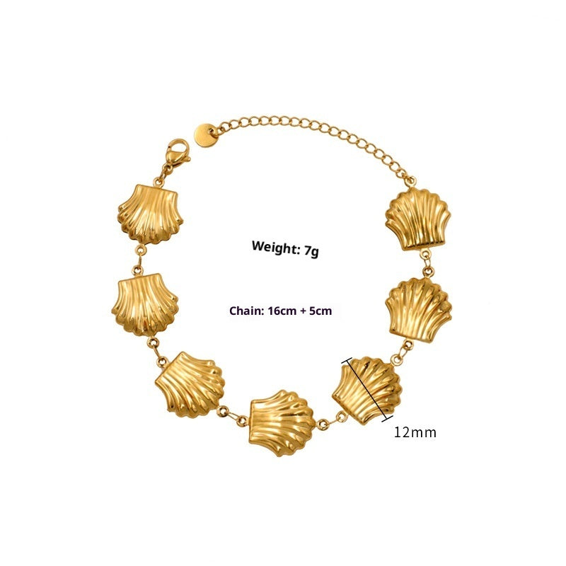 Marisol | Pulseira Dourada com Conchas