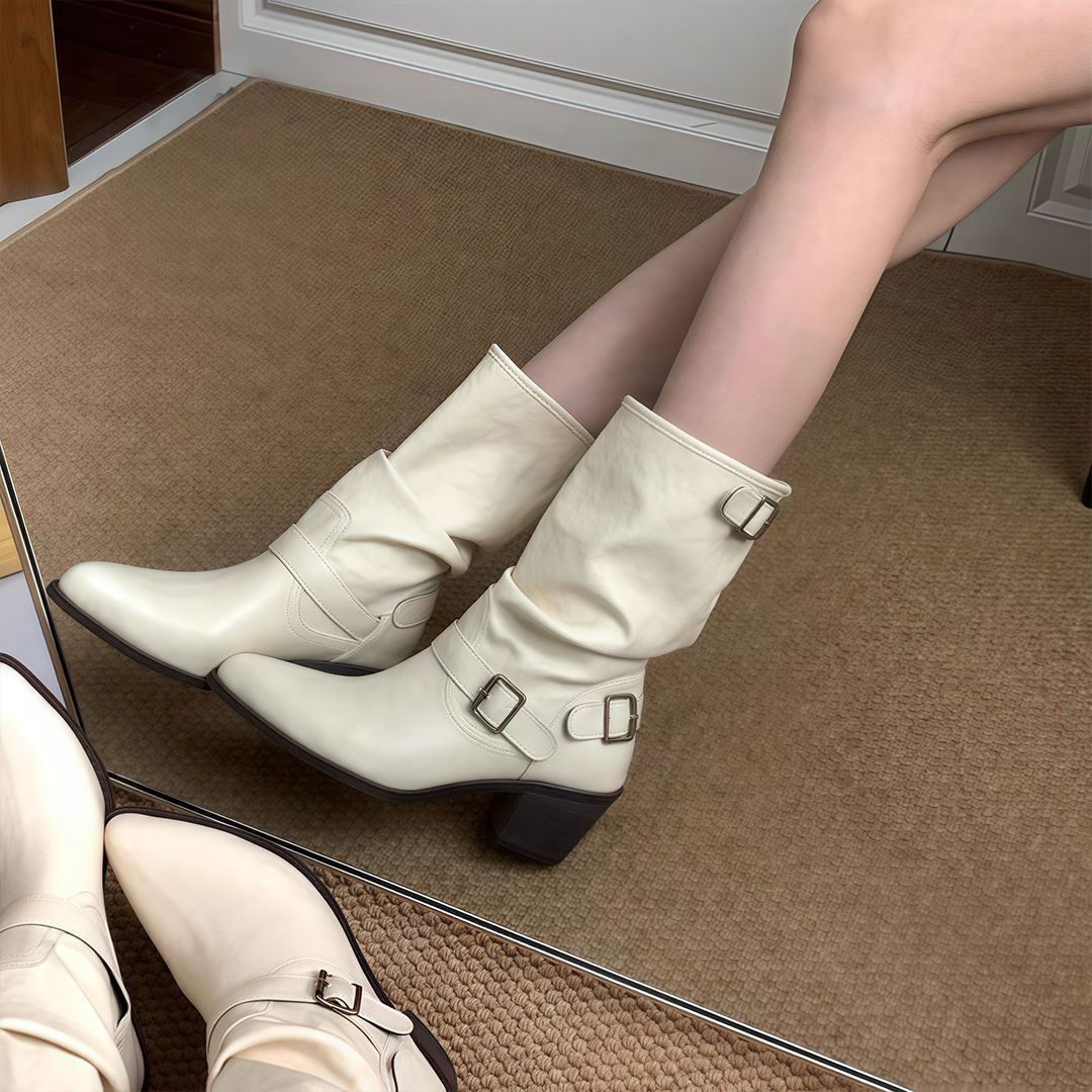Margarida | Botas Casuais Elegantes de Salto Médio